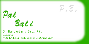 pal bali business card